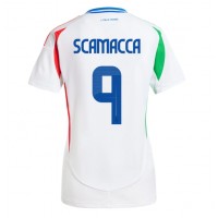 Fotbalové Dres Itálie Gianluca Scamacca #9 Dámské Venkovní ME 2024 Krátký Rukáv